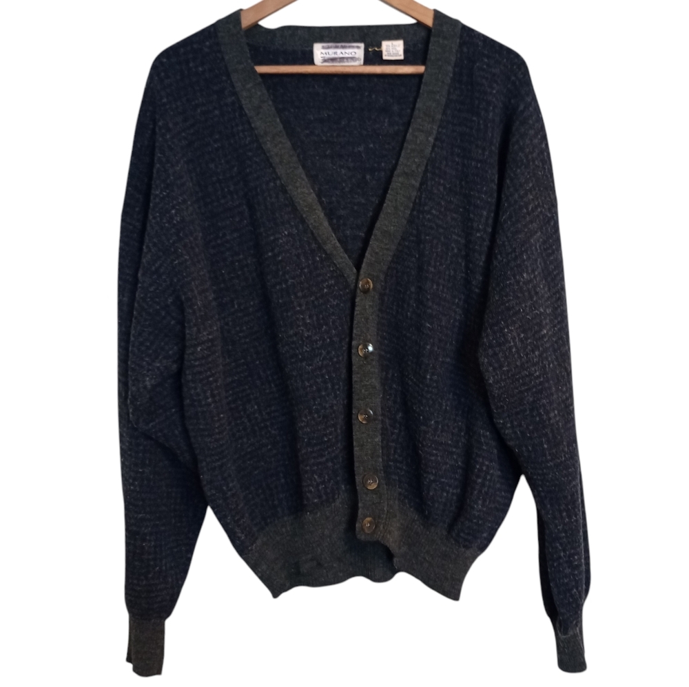 Vintage Murano wool blend v-neck button front cardigan eclectic Kurt cobain